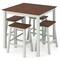 5 Piece Dining Table Set with 4 Saddle Stools for Kitchen Dining Room Apartment-Ash Grey